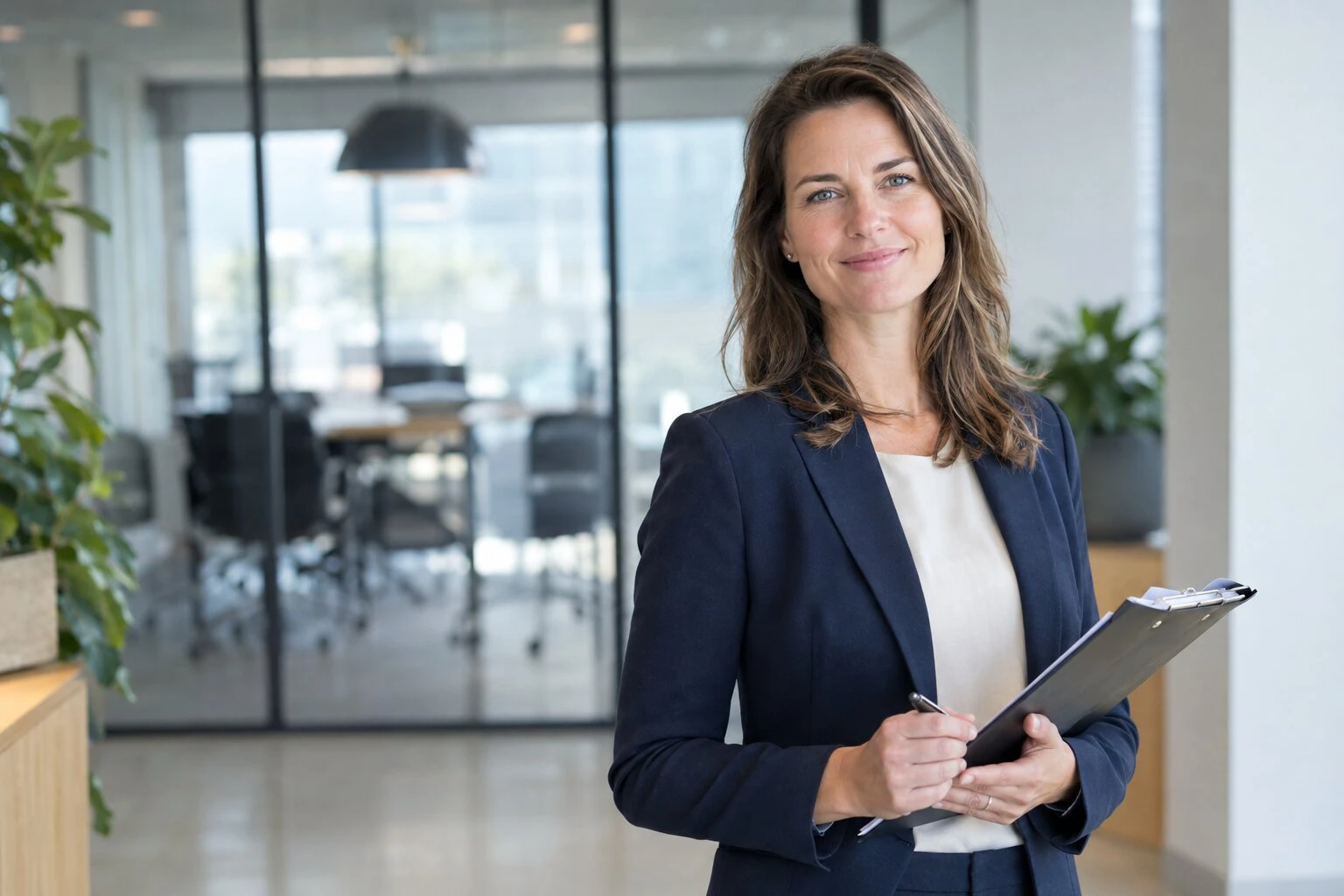 Adviseur met een checklist op kantoor